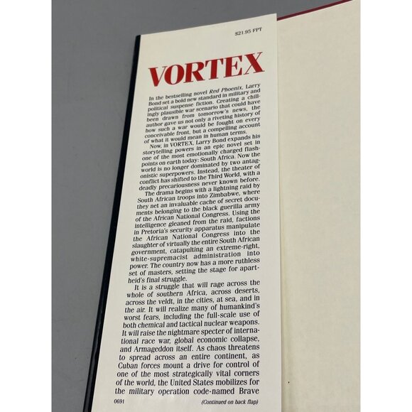 vortex a noval hardcover book by larry bond 1991 English worner publishing READ - Picture 5 of 7